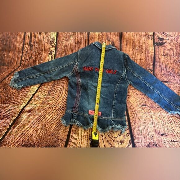 Baby‎ Phat Girls Blue Comfort Long Sleeve Front Zip Collared Jean Jacket Size 4 - Picture 6 of 7